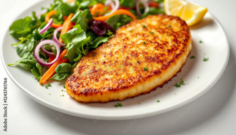 Crispy Pan-fried Halloumi with Salad Crispy Pan-fried Halloumi with Salad