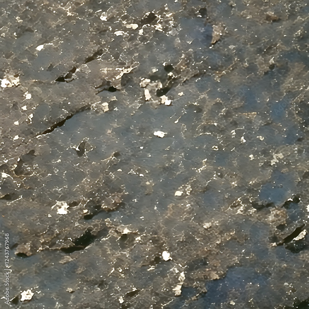 Wet dark rock surface with light specks. Wet dark rock surface with light specks.