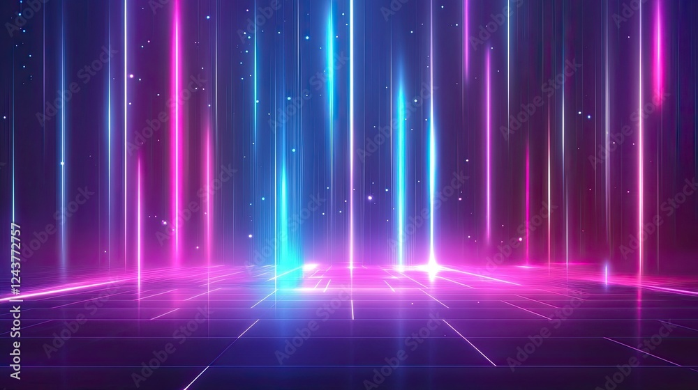 Abstract neon light sci-fi modern futuristic background. Abstract futuristic background with pink blue glowing neon and bokeh lights. Data transfer concept. Abstract neon light sci-fi modern futuristic background. Abstract futuristic background with pink blue glowing neon and bokeh lights. Data transfer concept.