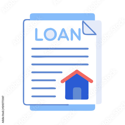 Loan document with house illustration and details