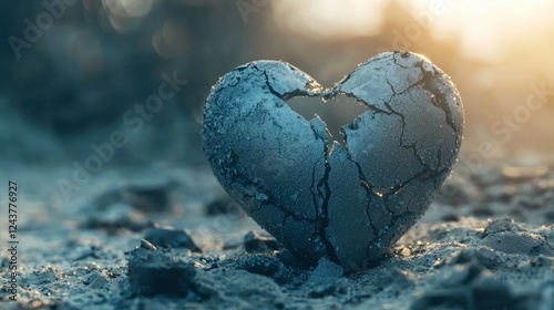 A symbolic image of a broken heart representing hurtful words and emotions