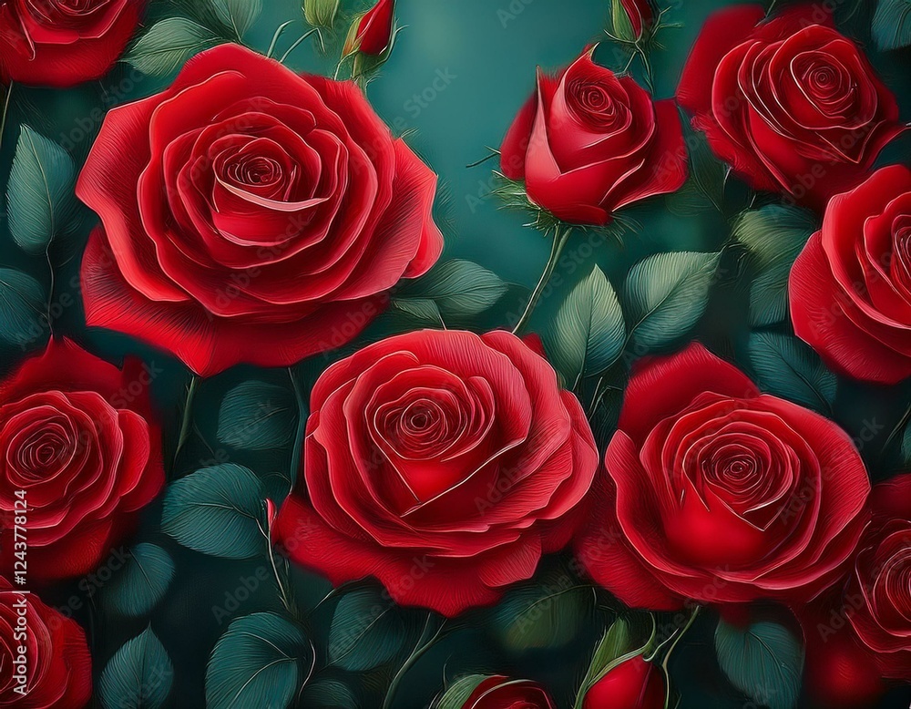 Obraz premium Hintergrund rote Rosen