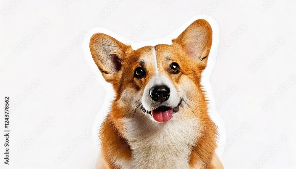 Happy corgi posing with a joyful expression isolated on white Happy corgi posing with a joyful expression isolated on white