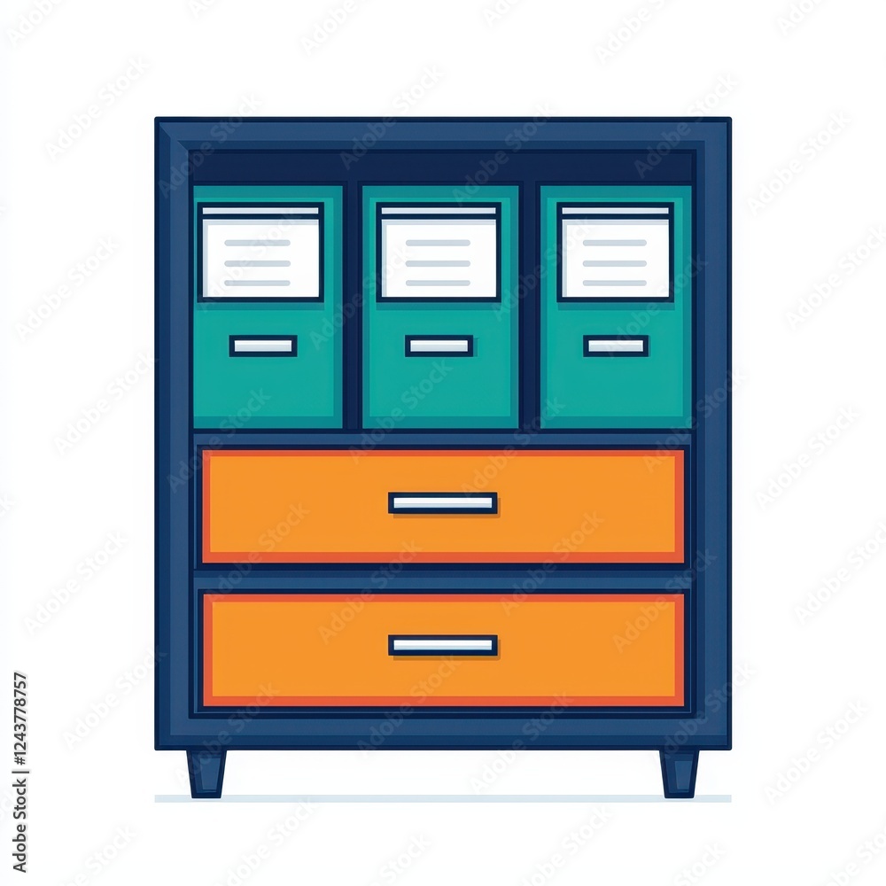 Organized Office Cabinet with Drawers and Filing System for Documents Organized Office Cabinet with Drawers and Filing System for Documents