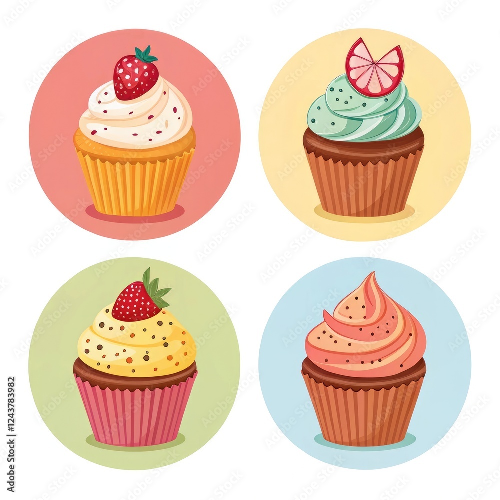set of cupcakes set of cupcakes