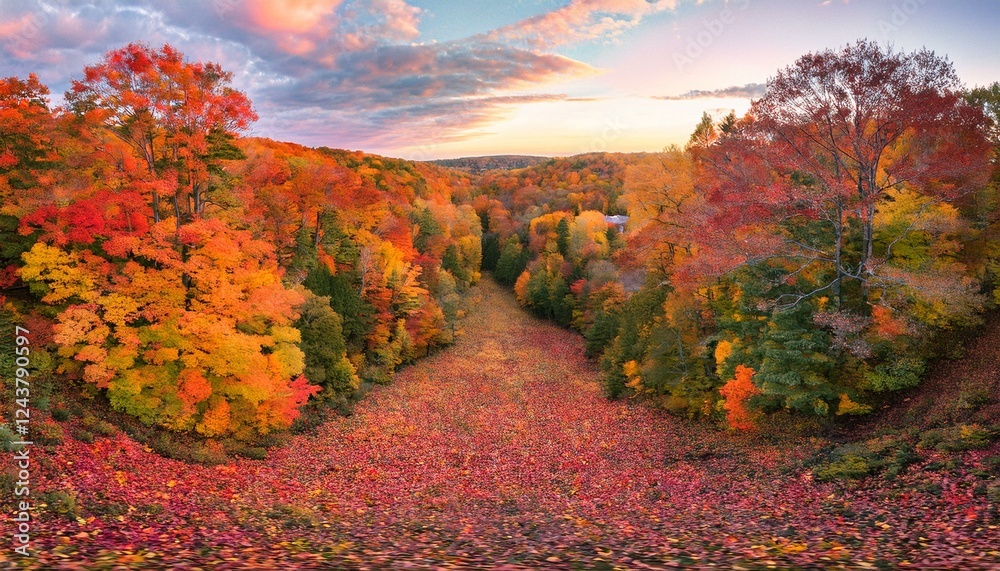 Fototapeta premium The beauty of autumn colors invites reflection and peace. 