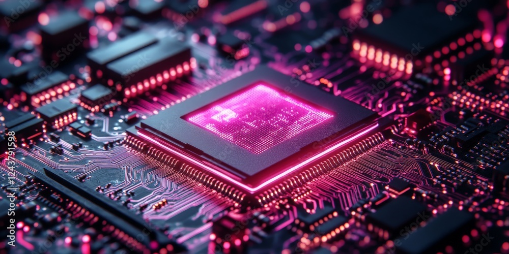 Obraz premium Futuristic Digital Circuit Board Background