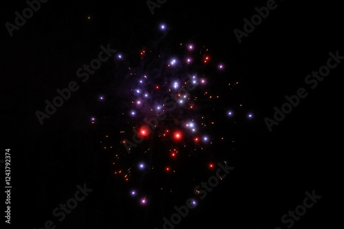 Small amatuer new years firework shooting fireworks.