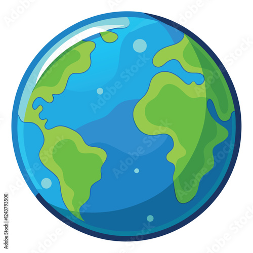 Planet Earth Clipart – Cartoon Style Vector Illustration