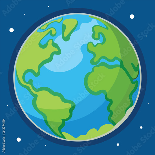 Planet Earth Clipart – Cartoon Style Vector Illustration
