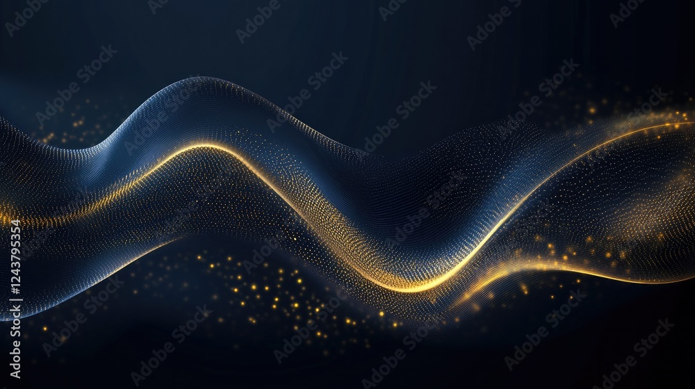 Elegant dark blue background with shimmering gold particles and soft golden light bokeh, festive holiday atmosphere Elegant dark blue background with shimmering gold particles and soft golden light bokeh, festive holiday atmosphere