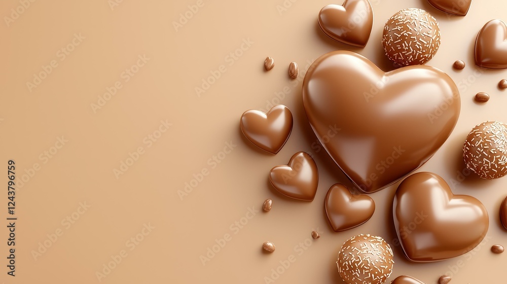 Delicious chocolate hearts and truffles arrangement. Delicious chocolate hearts and truffles arrangement.