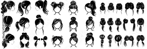 Different stylish hairdos showcased in various designs suitable for all occasions and hair types