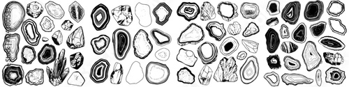 Collection of unique mineral specimens showcasing various patterns and colors found in nature