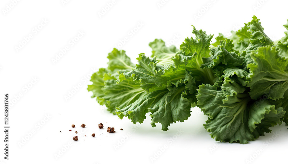 Fresh Green Lettuce Leaves Isolated on White Background Fresh Green Lettuce Leaves Isolated on White Background