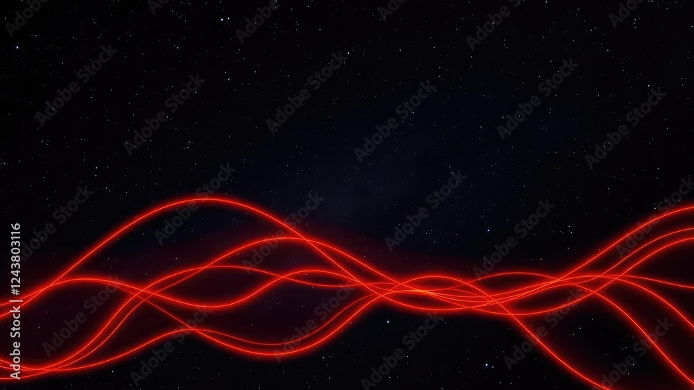 Wavy red-orange lines on a dark cosmic background, cosmic atmosphere, wavy patterns, abstract design Wavy red-orange lines on a dark cosmic background, cosmic atmosphere, wavy patterns, abstract design