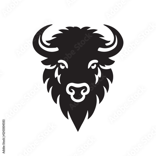 Bison vector illustration silhouette
