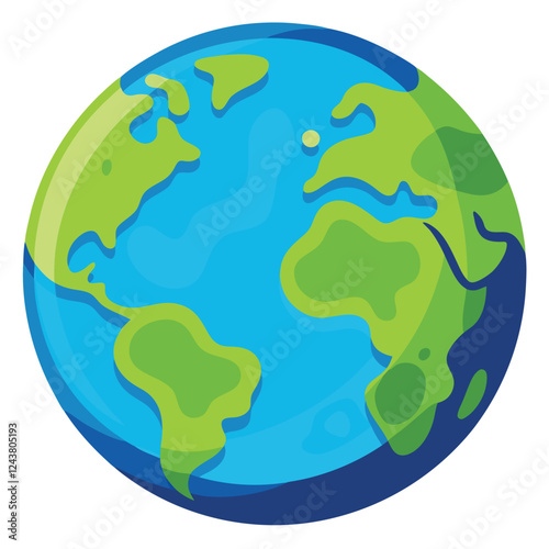 Planet Earth Clipart – Cartoon Style Vector Illustration