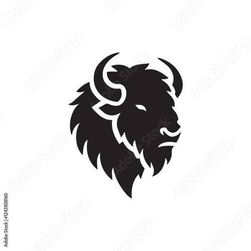 Bison vector illustration silhouette