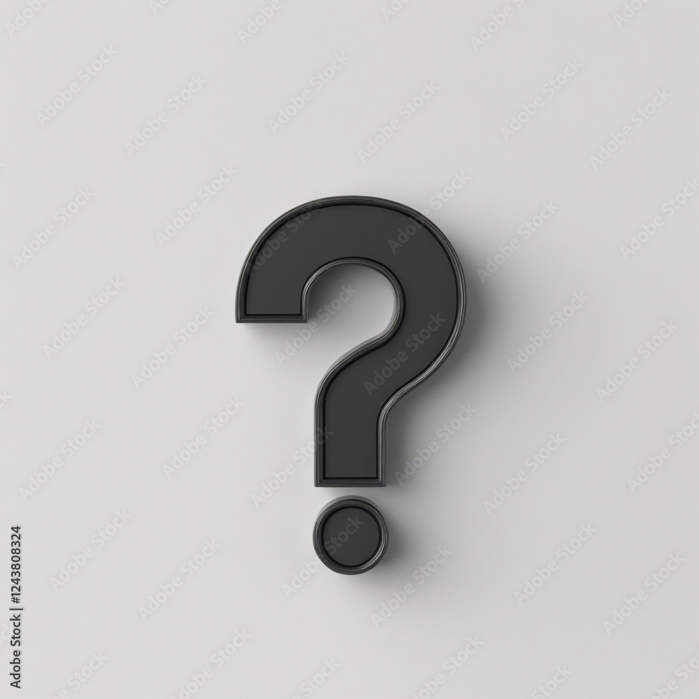 Elegant Black Question Mark on Clean White Background for Versatile Use Elegant Black Question Mark on Clean White Background for Versatile Use