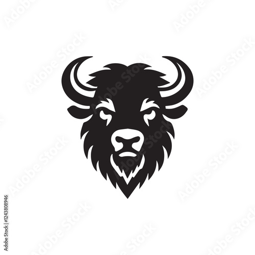 Bison vector illustration silhouette