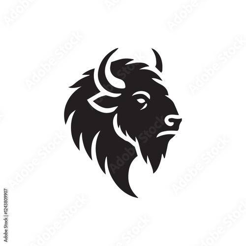 Bison vector illustration silhouette