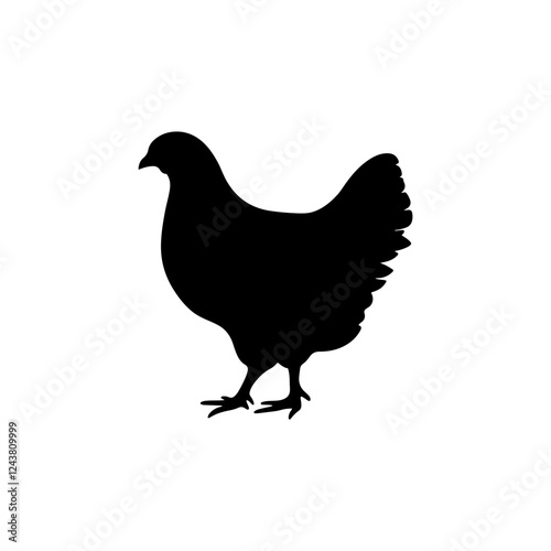 Hen silhouette vector illustration on white background