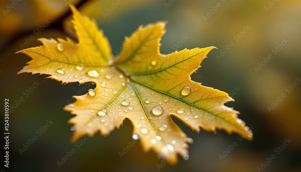 Autumn Leaf Dew Drops Macro Photography Autumn Leaf Dew Drops Macro Photography