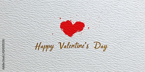 Creative Valentine's Day greeting card design featuring a heart and elegant text on textured paper