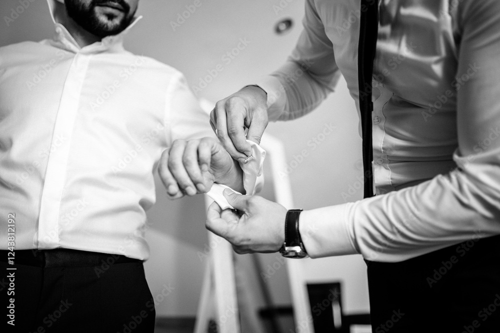 Securing the Cufflinks – A Timeless Groom’s Ritual Securing the Cufflinks – A Timeless Groom’s Ritual
