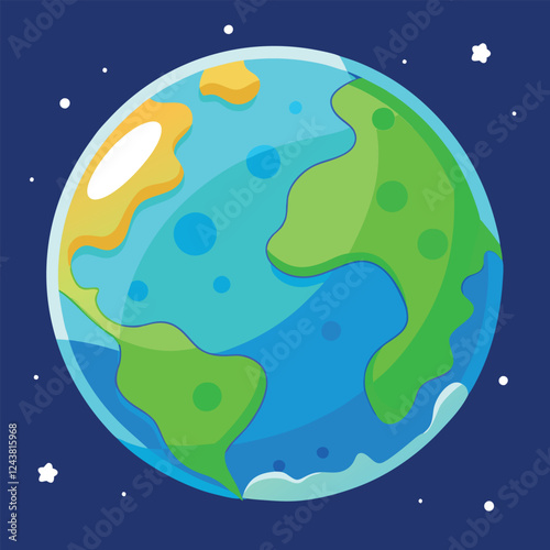 Planet Earth Clipart – Cartoon Style Vector Illustration