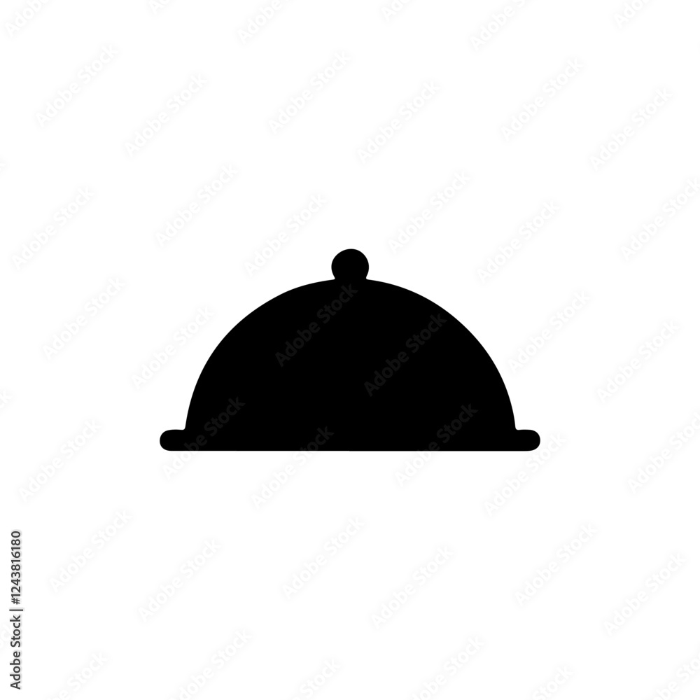Obraz premium Restaurant cloche silhouette vector illustration on white background