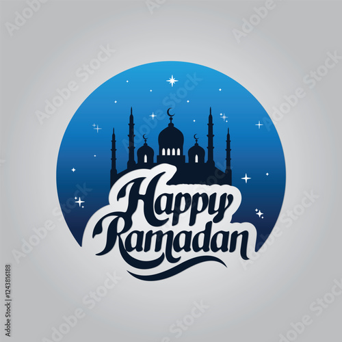 Happy Ramadan Kareem Lettering Typography Quote t-shirt Design photo