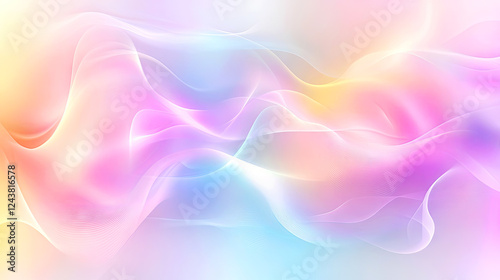 Wallpaper Mural Abstract background, soft pastel waves in pink, yellow, and blue tones, dreamy and fluid aesthetic with delicate gradients Torontodigital.ca