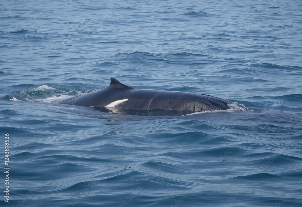 Obraz premium Breathtaking whale swimming near the surface of the clear blue ocean showcasing the grace and majesty of marine life in its natural habitat