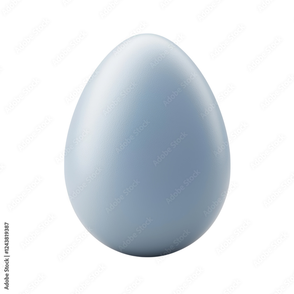 Smooth Light Blue Egg on a Plain Isolated on transparent background