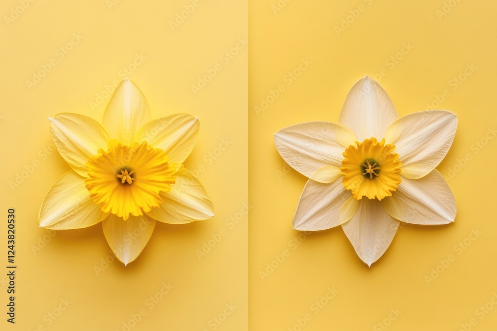 Obraz premium Yellow Daffodil and Welsh Flag Beautifully Arranged on a Smooth Pastel Yellow Surface for a Minimalist Design