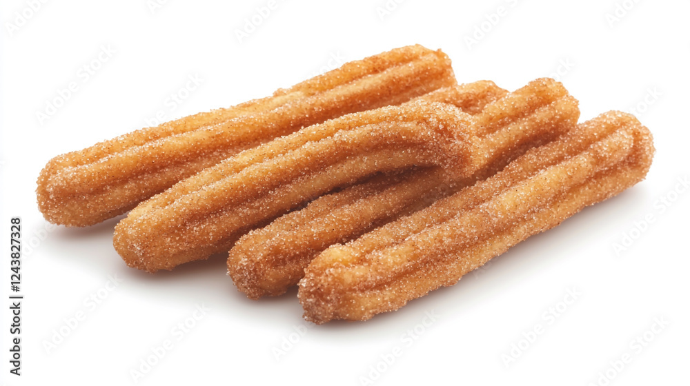 Deliciously crispy churros generously coated in sweet cinnamon sugar Deliciously crispy churros generously coated in sweet cinnamon sugar