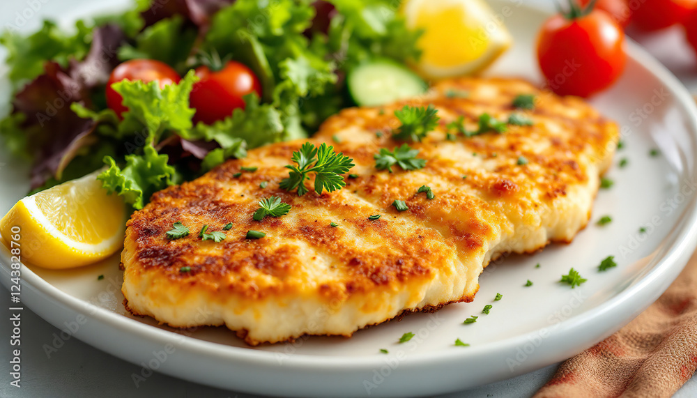 Crispy Chicken Parmesan Recipe with Salad Crispy Chicken Parmesan Recipe with Salad