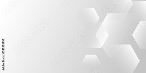 white and grey technology hexagonal abstract background. Abstract gradient hexagon digital technology background. Vector abstract graphic design banner pattern presentation background web template.	
