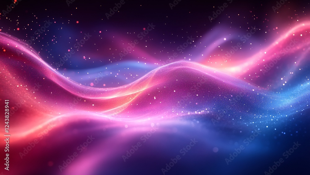 Fototapeta premium Cosmic Nebula: A Symphony of Pink and Blue
