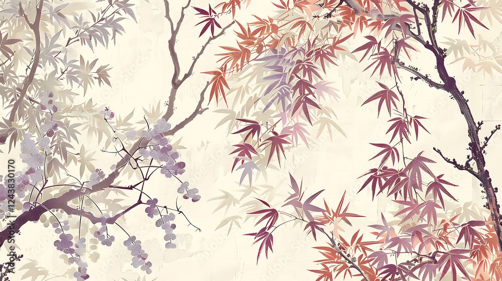 Fototapeta premium new year card with Japanese patterns