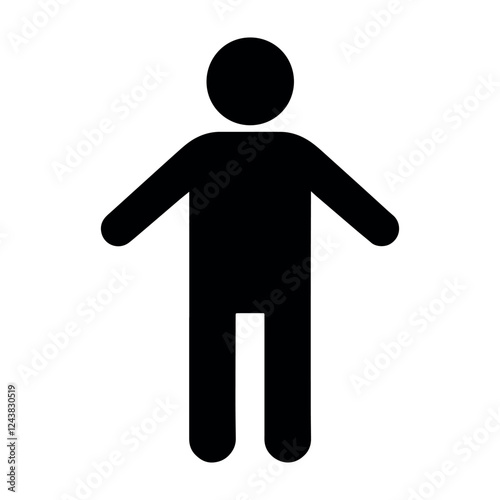 simple human figure silhouette vector, minimalistic person icon design, abstract black figure representation