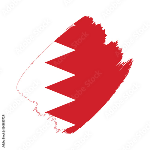 Bahrain flag in a flat grunge vector design background