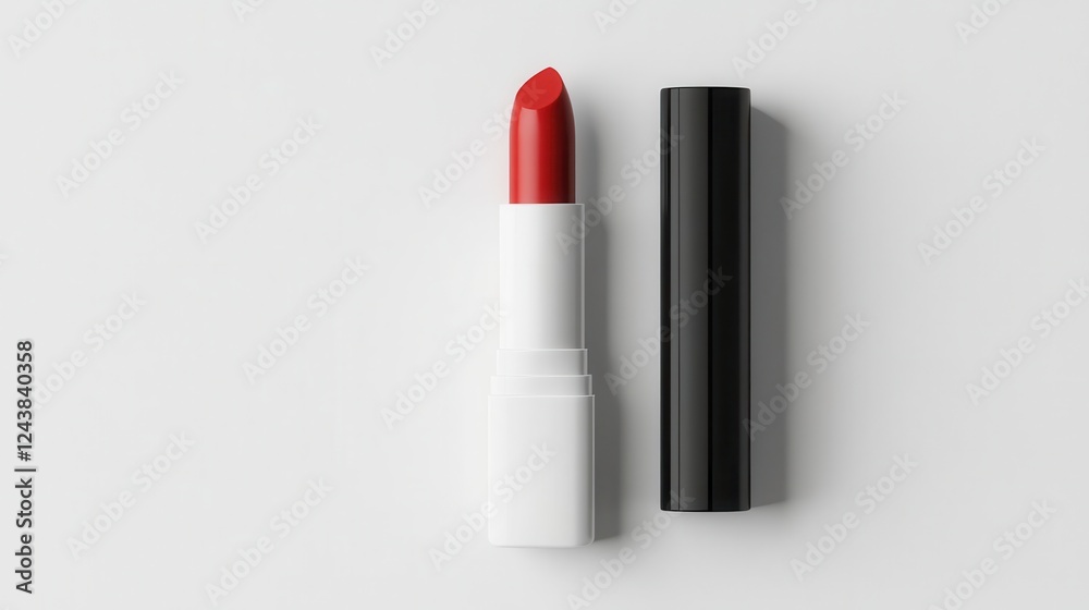 Sleek, allwhite lipstick tube with hidden magnetic closure, modern minimalist beauty Sleek, allwhite lipstick tube with hidden magnetic closure, modern minimalist beauty