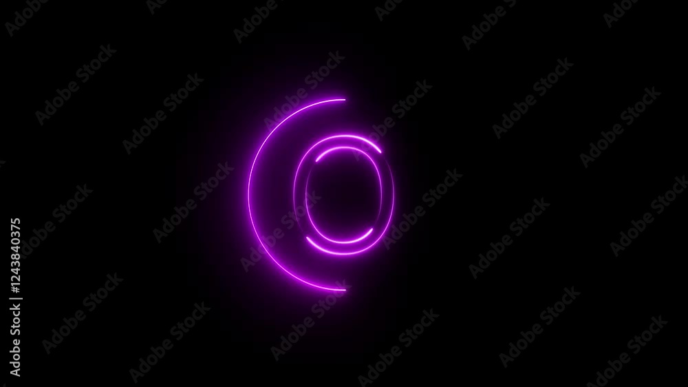 Neon font letter animation. Glowing neon alphabet symbol. Neon font letter animation. Glowing neon alphabet symbol.