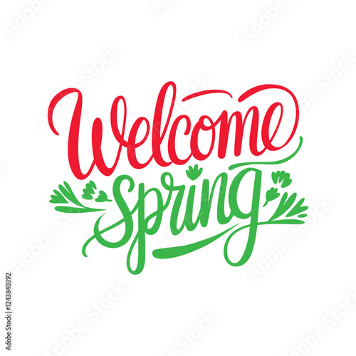 Spring design text hand lettering