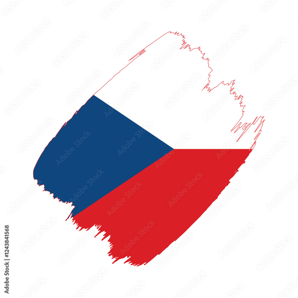 Czech Republic flag in a flat grunge vector design background Czech Republic flag in a flat grunge vector design background