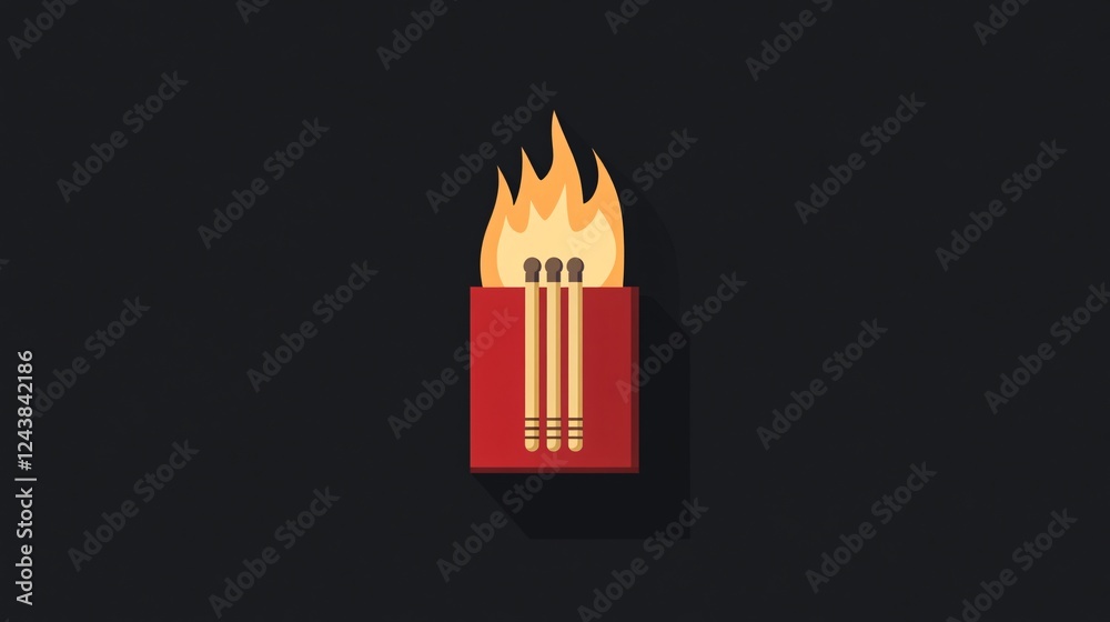 Matchbox Flat Vector Icon and Symbol Design, Line and Fill Illustration of Matches for Sports Competitions and Gaming Matchbox Flat Vector Icon and Symbol Design, Line and Fill Illustration of Matches for Sports Competitions and Gaming
