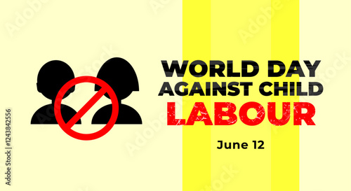 World Day Against Child Labour. Design illustration of children's silhouette working, stop exploitation children.